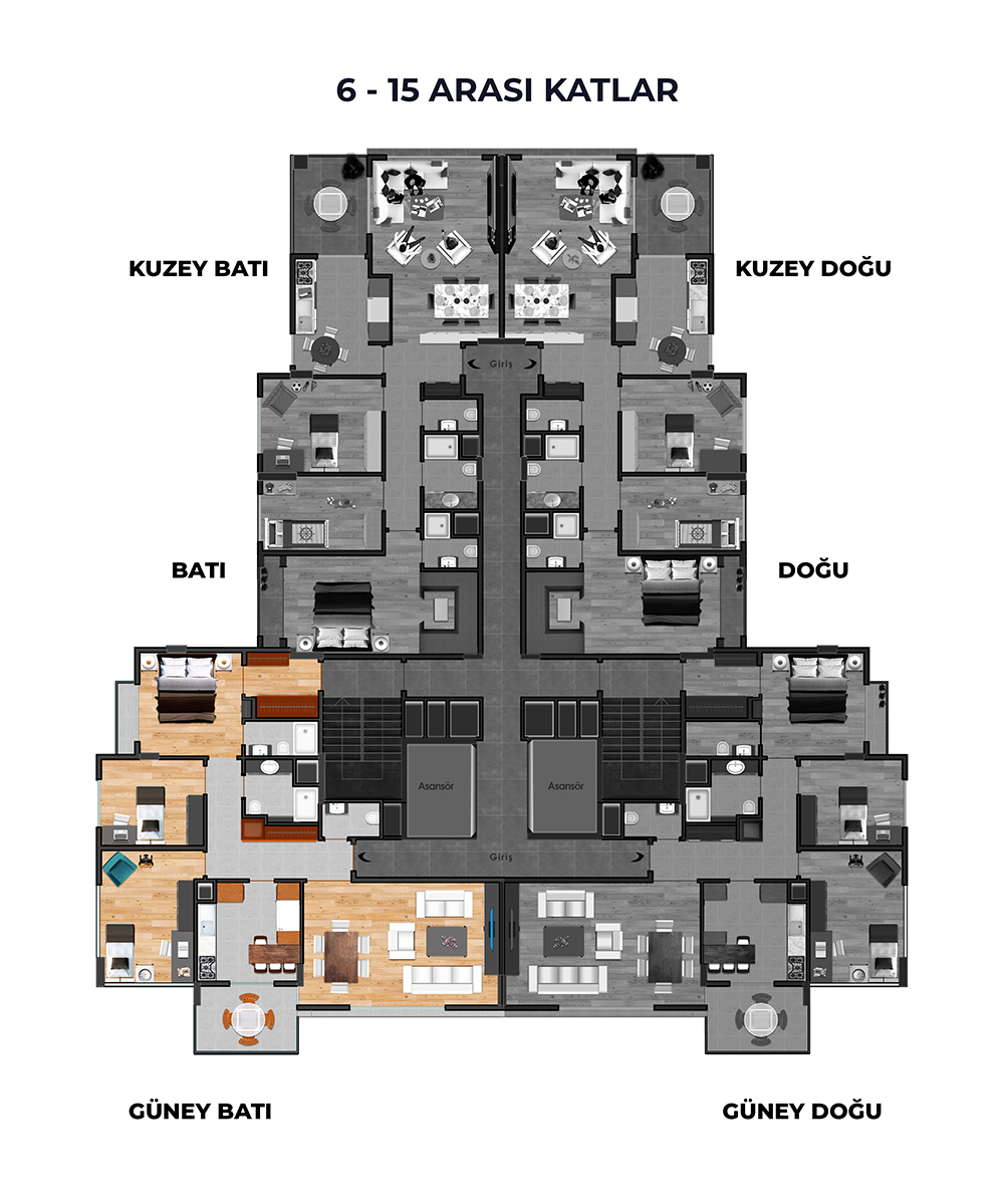 6-15 ARASI KAT GÜNEY BATI | 3+1
