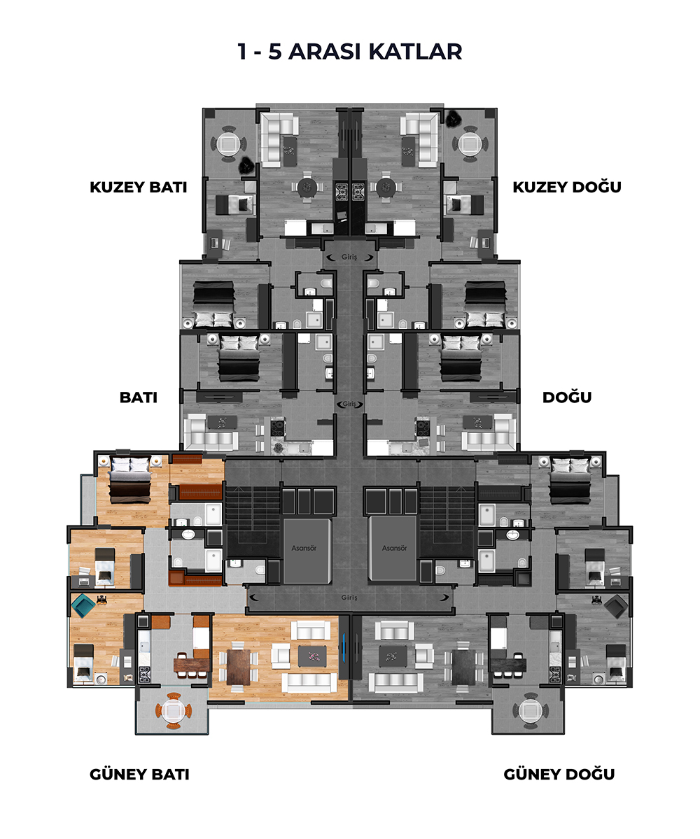 1-5 ARASI KATLAR GÜNEY BATI | 3+1