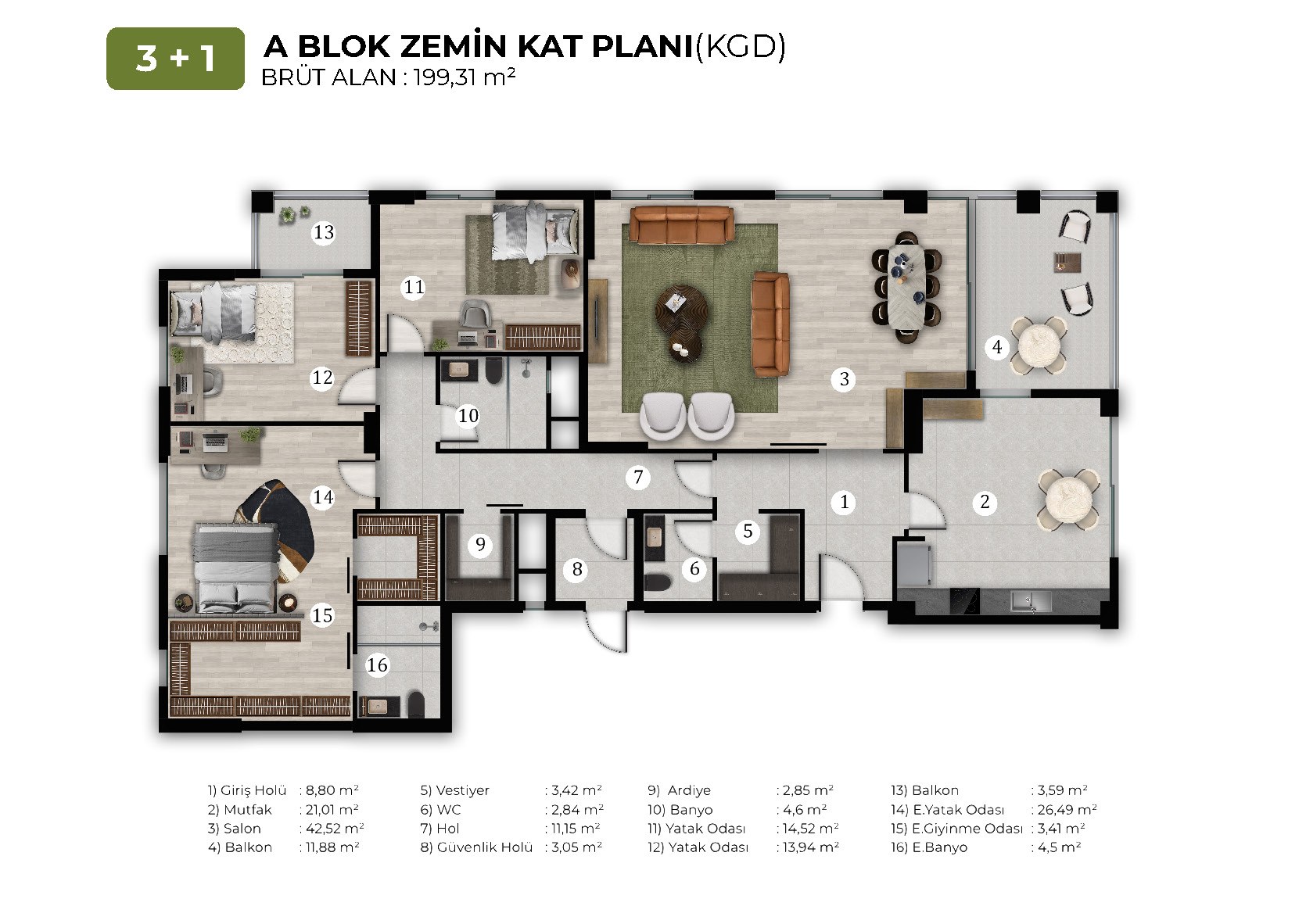 Bahçe Aura kat planı 2