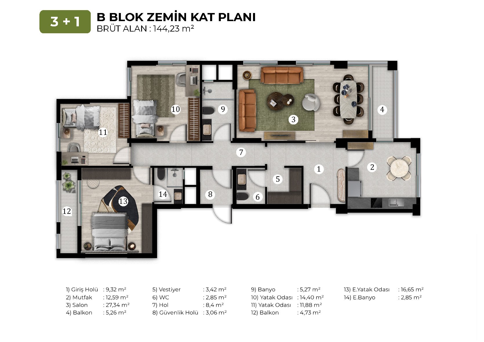 Bahçe Aura kat planı 4