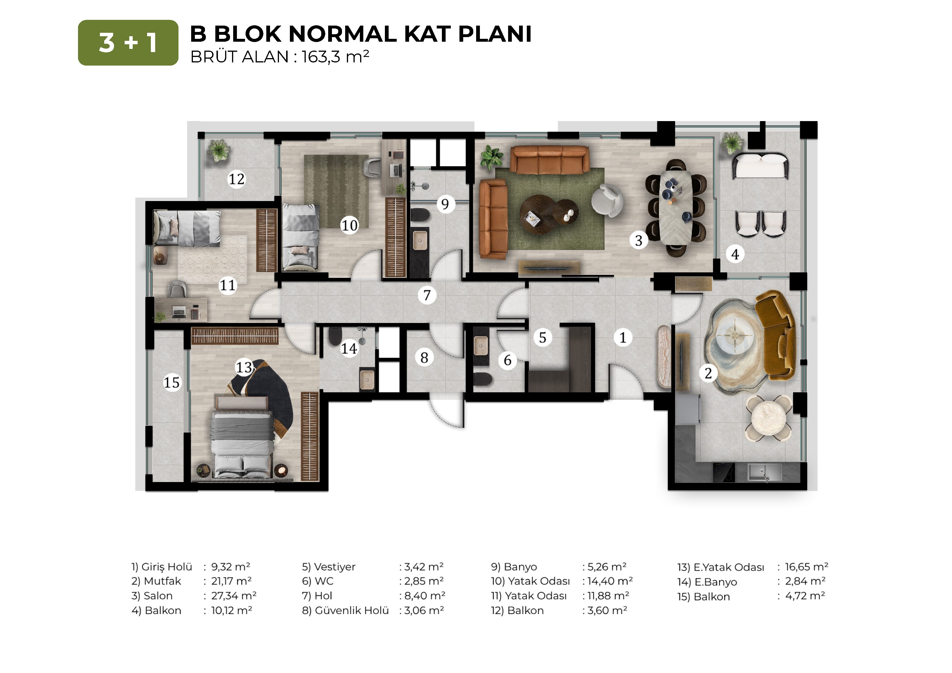 Bahçe Aura kat planı 5