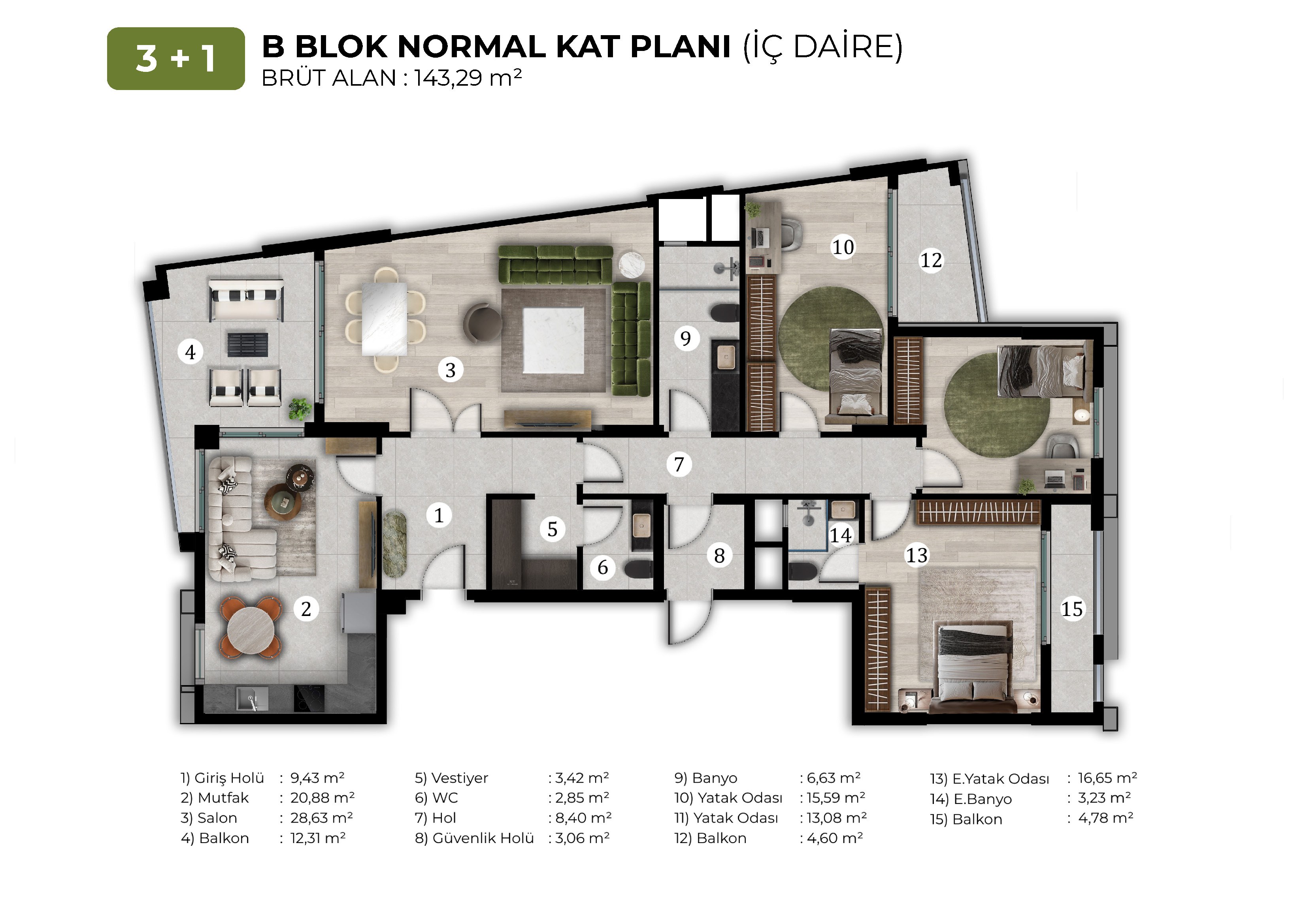 Bahçe Aura kat planı 6